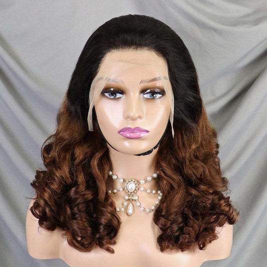 13*4 Loose Wave 300% Wholesale Full Lace Frontal Wig for Black Women Brazilian Highlight Color Lace Front Wigs