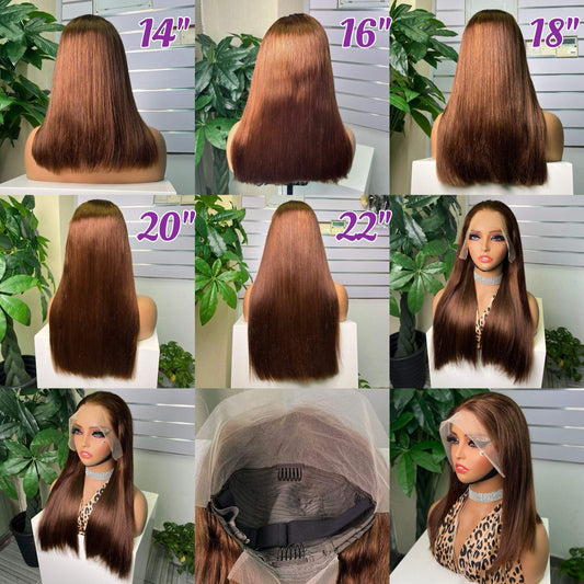 Glueless Brazilian Virgin Raw Human Hair Straight 13*4 Bob Lace Frontal Wig Cheap Price Wholesale