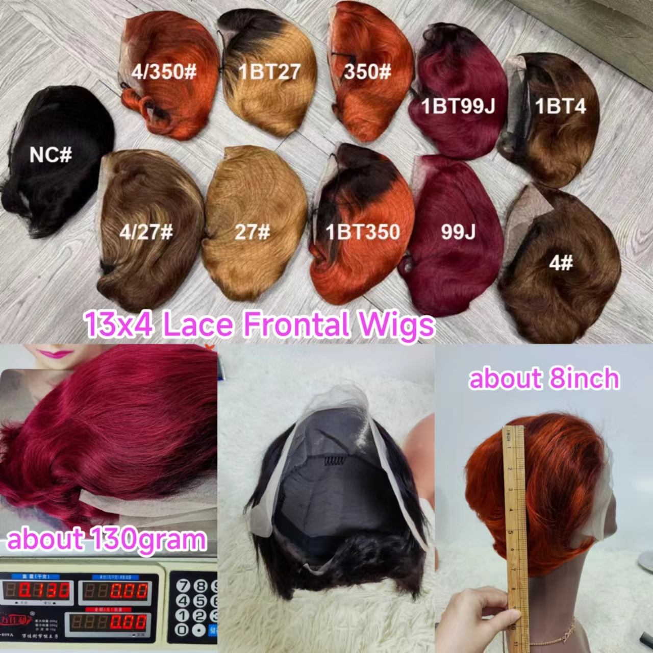 Promotion 10$ Pixie Straight 13x4 Lace Frontal Wigs Wholesale Brazilian Wigs 100% Human Hair Wigs for Black Woman