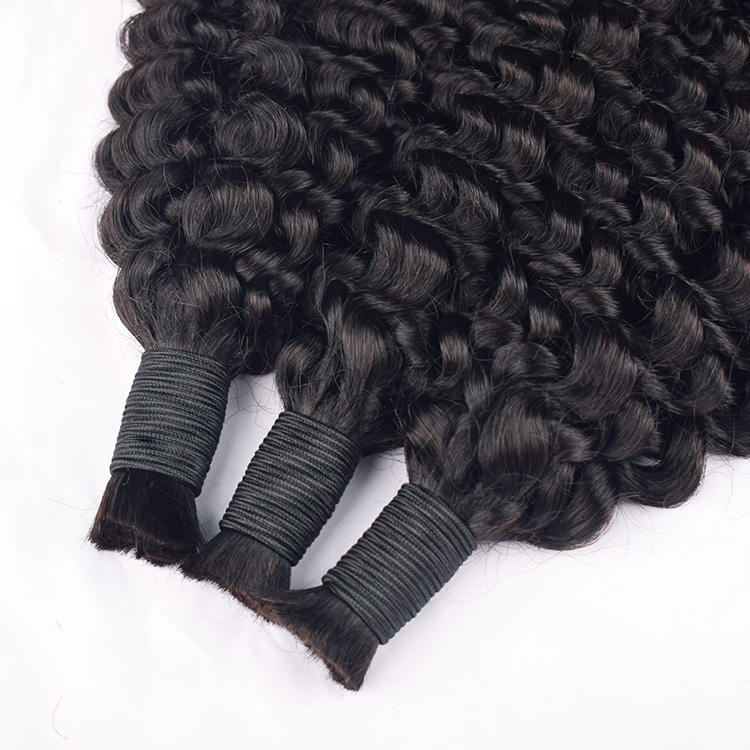 100% Human Hair Deep Curly Hair Bulk Wholesale Price High Quality Virgin Hair Braiding