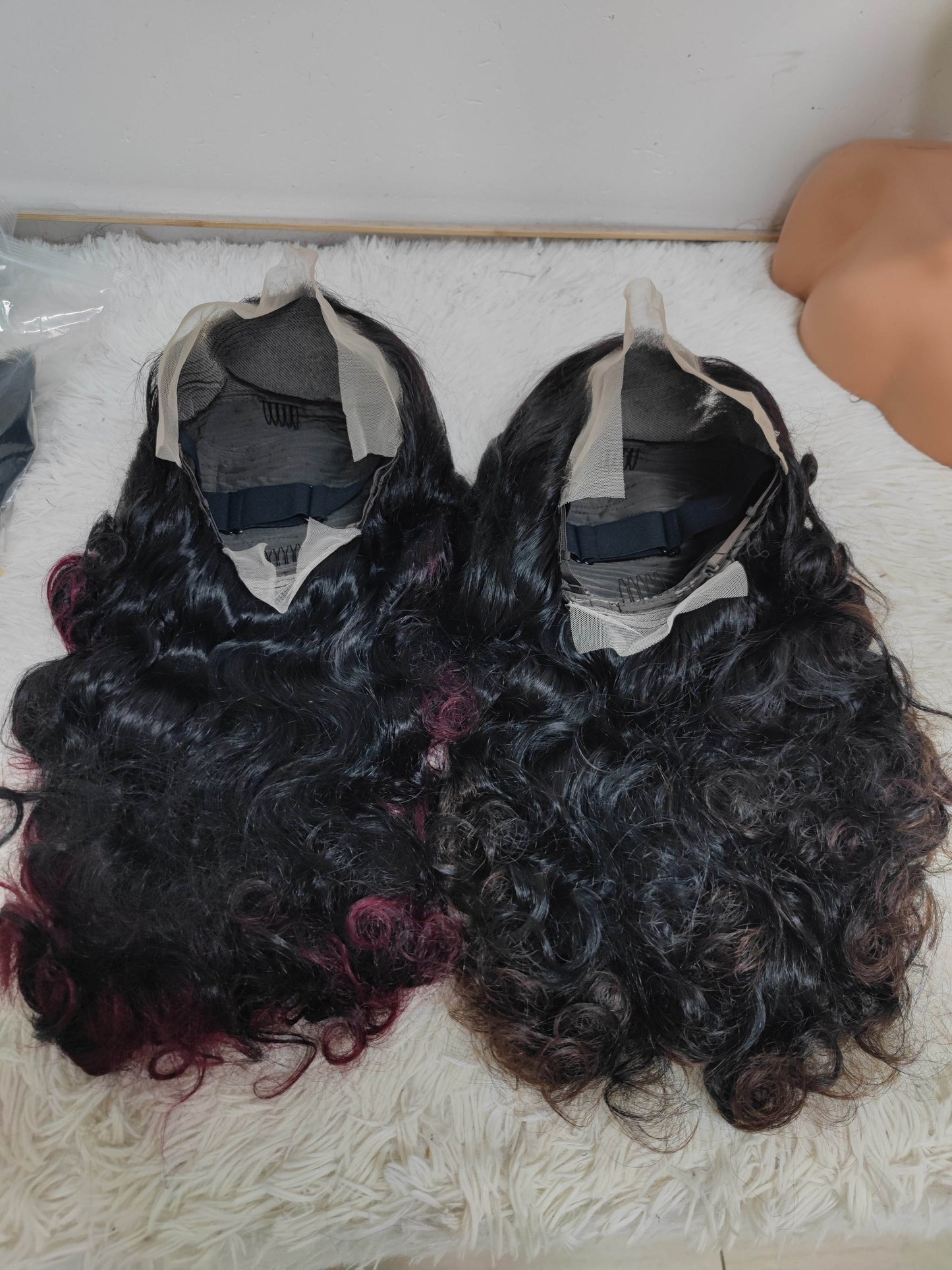 100$ Promotion 300% 13x4 Lace Full Frontal Wigs 22inch Bouncy Curly Human Hair Wigs 1B4# 1B99j# Raw Hair 100% Human Hair