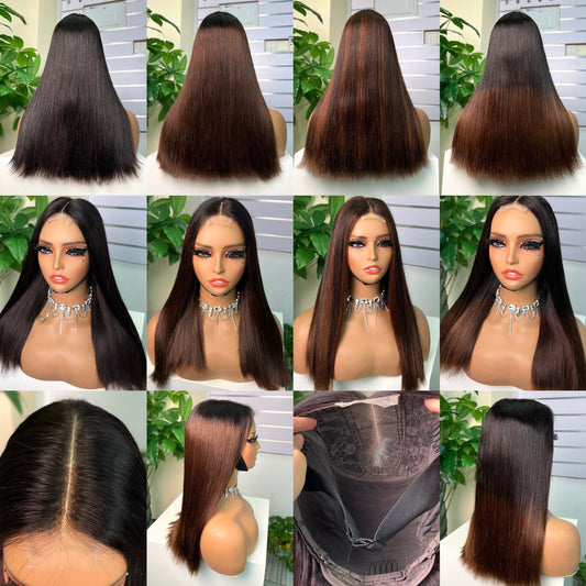 Wholesale Price Virgin Quality Kim K Wig Bone Straight Human Hair Wig for Black Women 2*6 Lace Front Wig