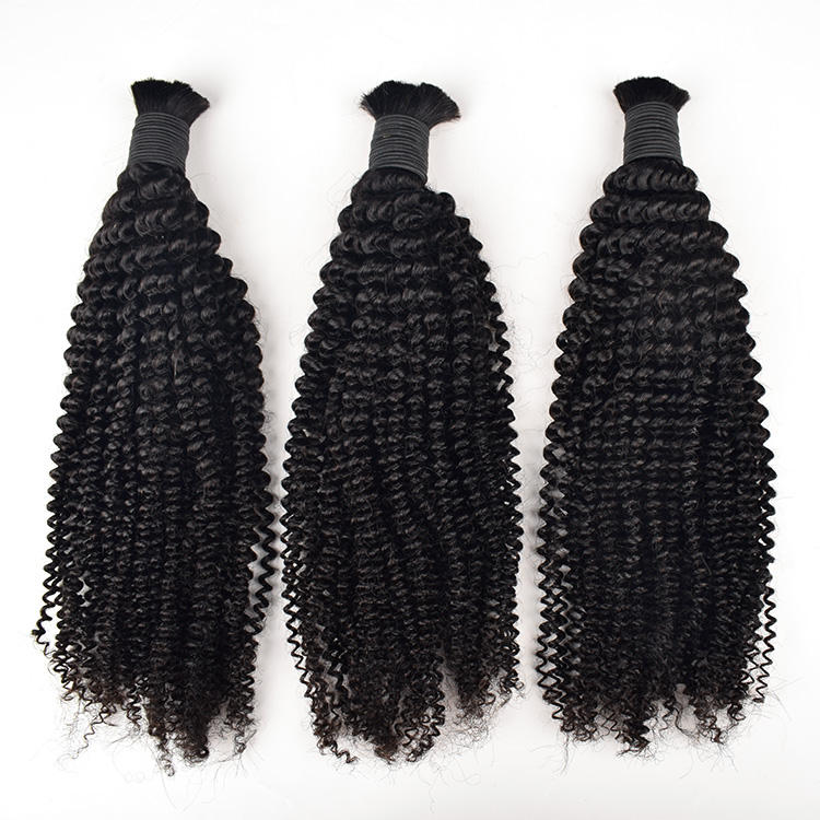 Raw Hair Unprocessed Donor Afro Kinky Curly Wholesale Bulk Human Braiding Hair Sale Brazilian Hair for Wigs