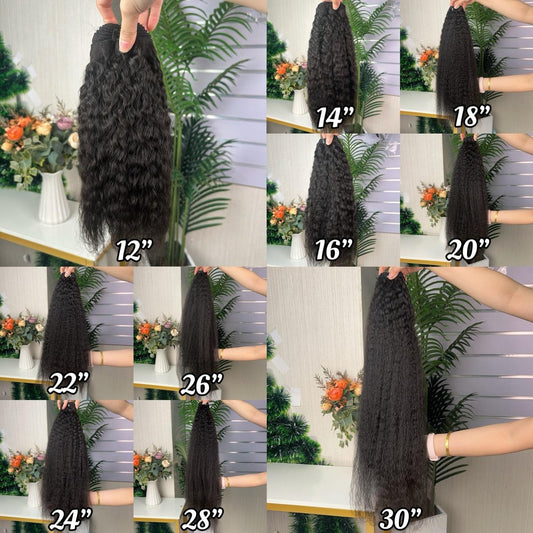 Wholesale Hot Selling Kinky Straight Bundle 100g Per Pack Super Double Drawn Hair Extension 100% Human Hair