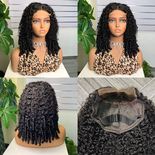 Pixie Curl Glueless Wig 5x5 Lace Closure Transparent Lace Wig Finger Coil Curly Human Hair Wig for Women