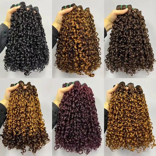 12a Wholesale Hot Selling Pixie Hair Bundle 100g Per Pack Double Drawn Pissy Curly Hair Extension 100% Human Hair