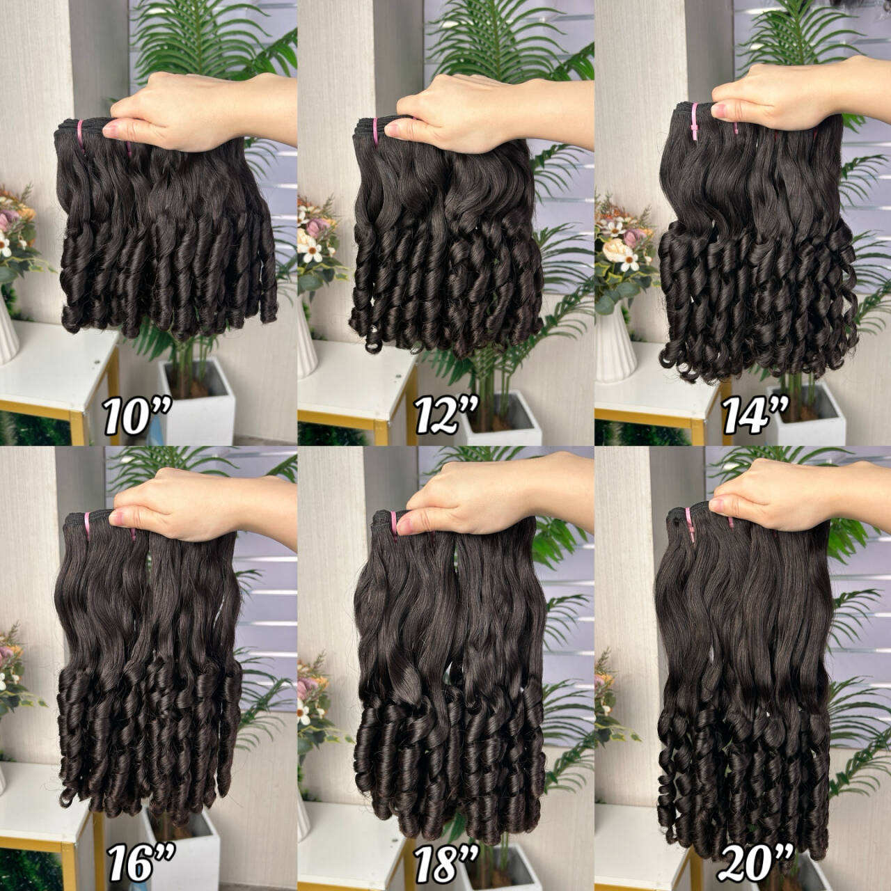 Fumi Super Double Drawn Virgin Black Human Hair Rose Curly Hair Bundles