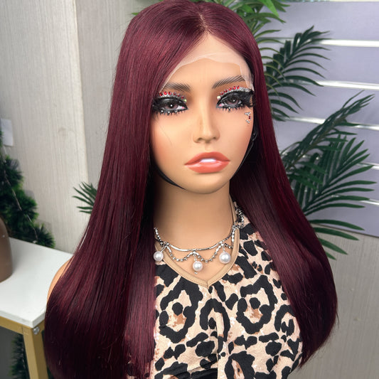 Wholesale Wig 100% Human Hair SDD Vietnam Bone Straight Bob Wig 5*5 Lace Closure Bob Wig Wine Color