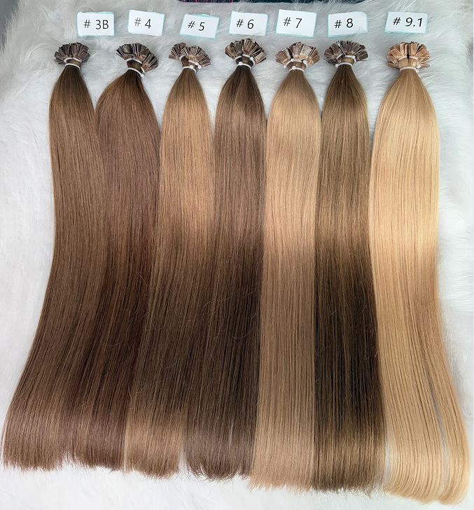 Luxe Virgin human hair color k tip Hair Extensions
