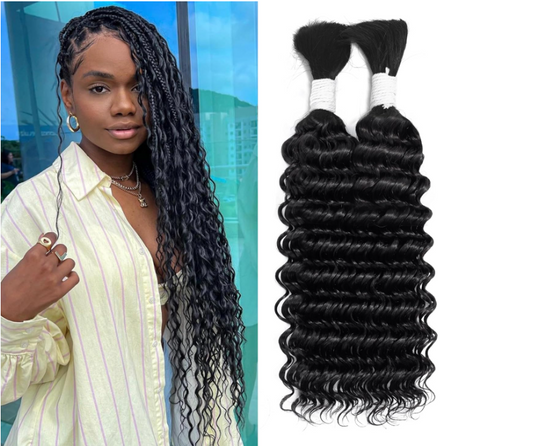 Ulike Wig Deep Wave Bulk 100% Raw Human Hair Braiding Hair 100g