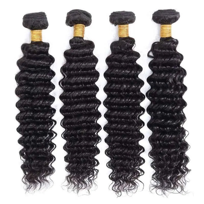 10A Grade 4 Bundles Deep Wave Natural Black Brazilian Virgin Hair