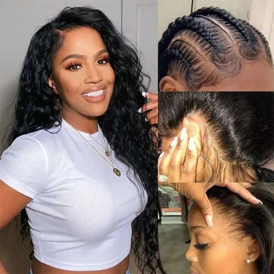 13x4 Transparent Lace Frontal Natural Wave Wigs Brazilian Virgin Human Hair