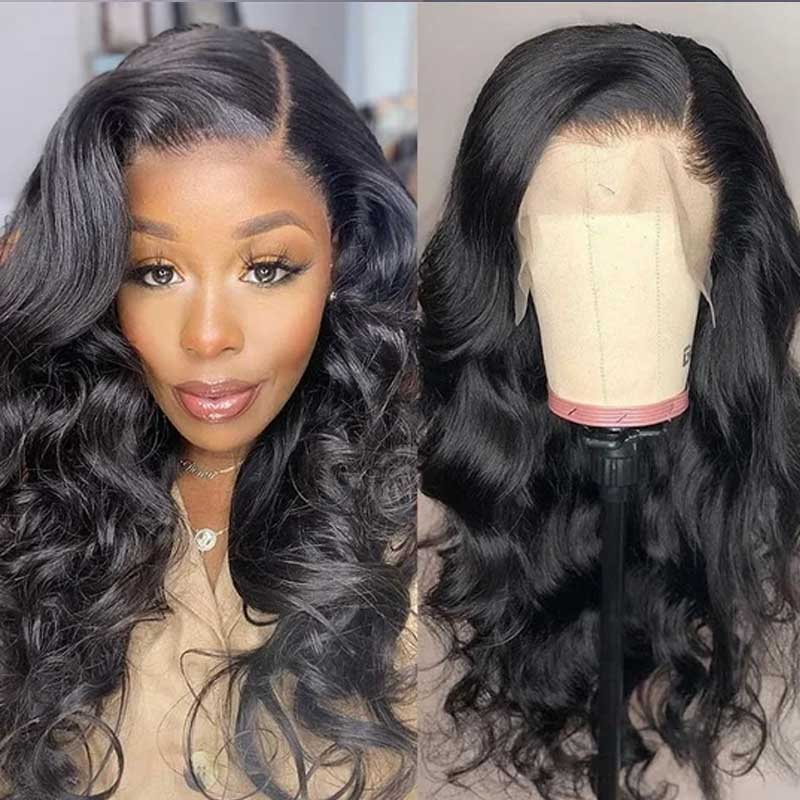 13x4 Full Frontal Lace Wigs Pre Plucked Body Wave Human Hair Wigs With Baby Hair