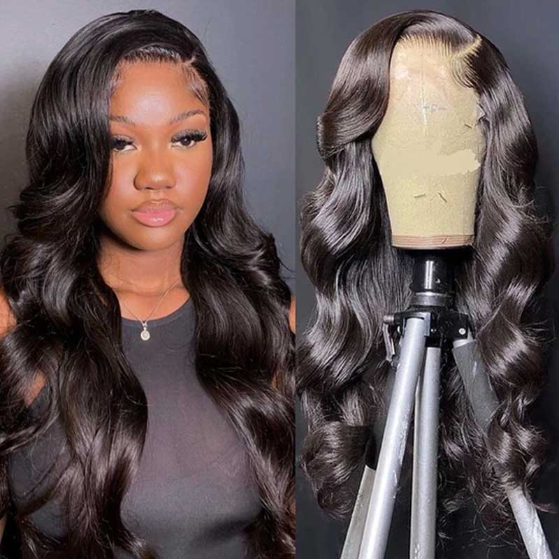 13x4 Full Frontal Lace Wigs Pre Plucked Body Wave Human Hair Wigs With Baby Hair