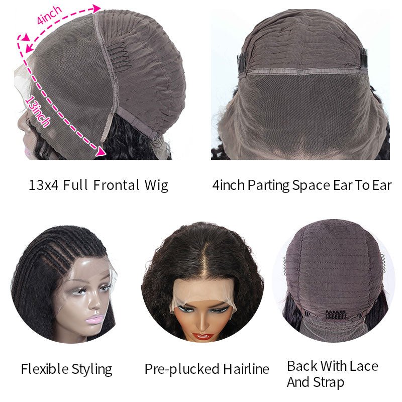 13x4 Full Frontal Lace Wigs Pre Plucked Body Wave Human Hair Wigs With Baby Hair