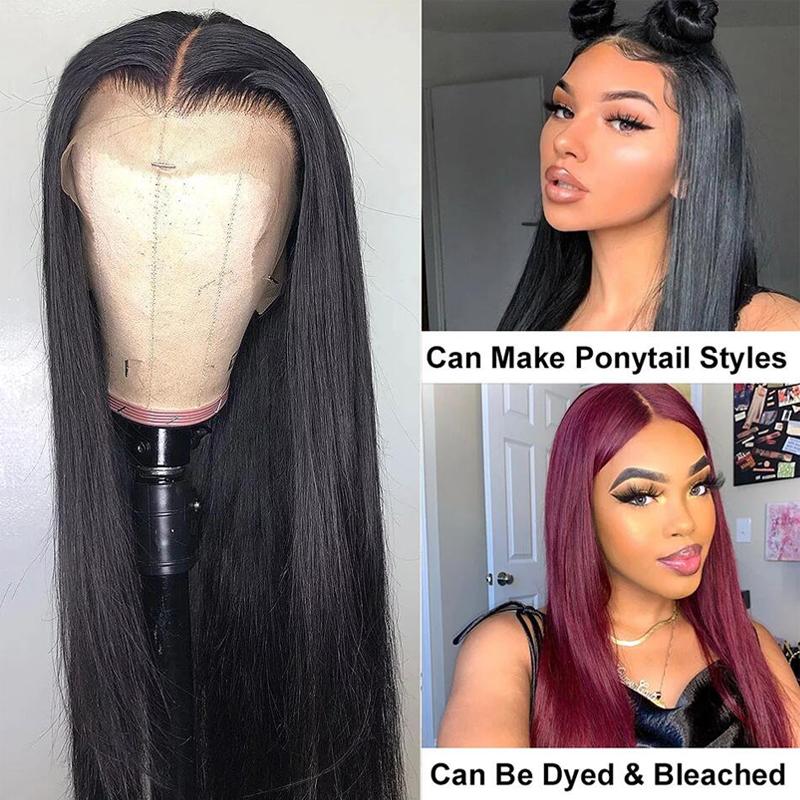 13x4 Lace Front Wigs Brazilian Straight Human Hair Wigs Pre Plucked With Baby Hair