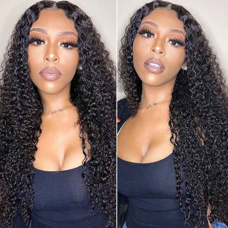 13x6 Frontal Lace Wigs Transparent Lace Jerry Curly Wigs Blend Well With Natural Hair