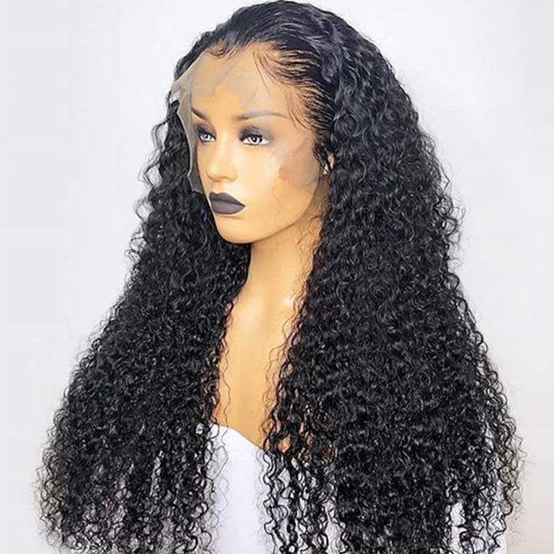 13x6 Frontal Lace Wigs Transparent Lace Jerry Curly Wigs Blend Well With Natural Hair