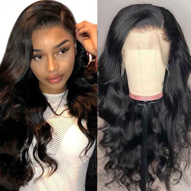 13x6 Lace Frontal Body Wave Wigs Brazilian Human Hair Wigs 6 Inch Deep Part