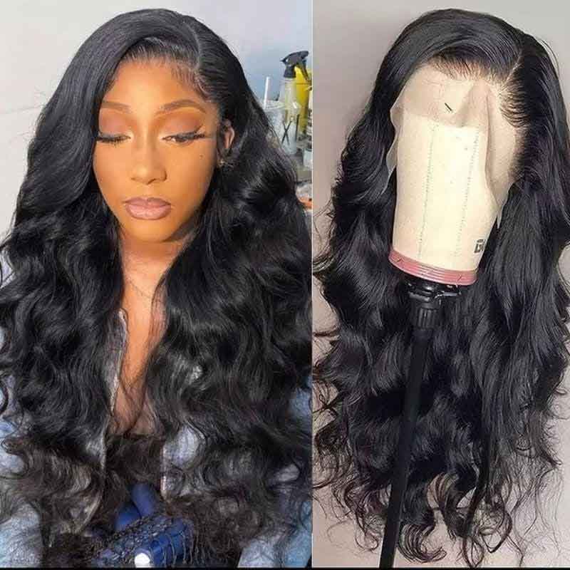 13x6 Lace Frontal Body Wave Wigs Brazilian Human Hair Wigs 6 Inch Deep Part