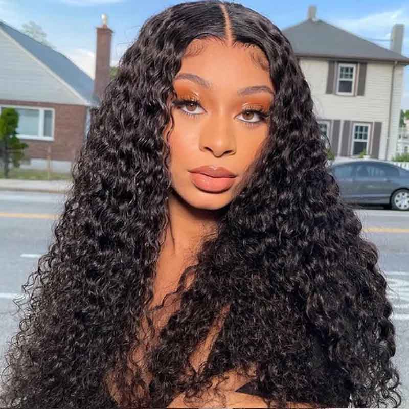 13x6 Lace Frontal Water Wave Transparent Lace Wigs 6 Inch Deep Part Human Hair Wigs