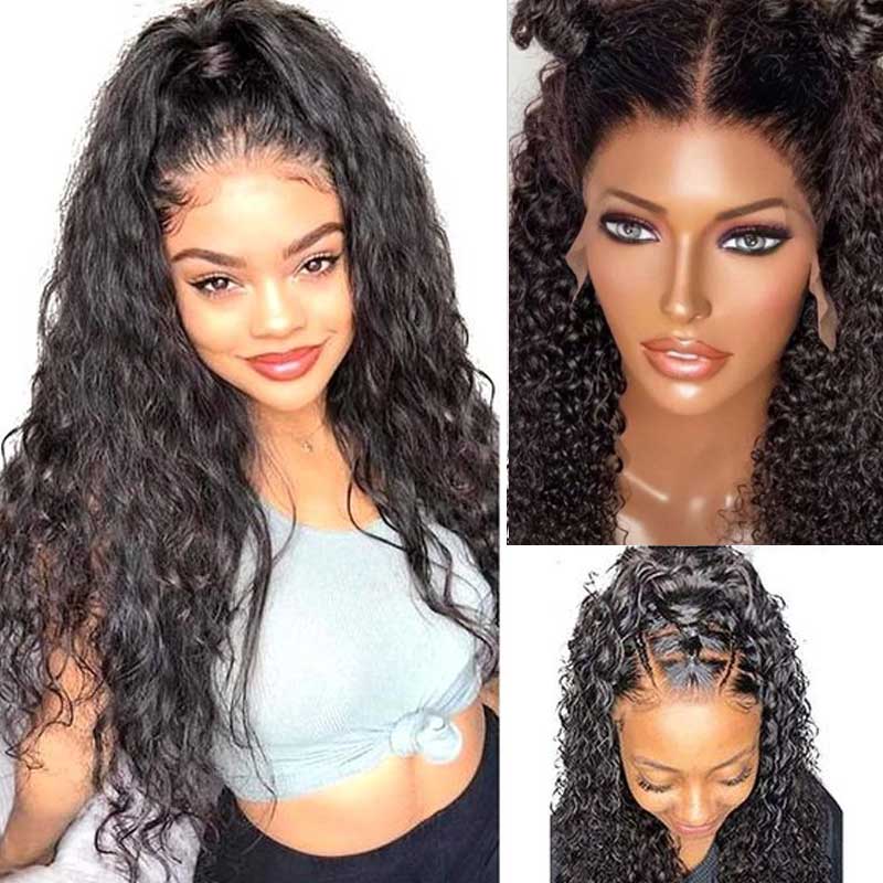 13x6 Lace Frontal Water Wave Transparent Lace Wigs 6 Inch Deep Part Human Hair Wigs