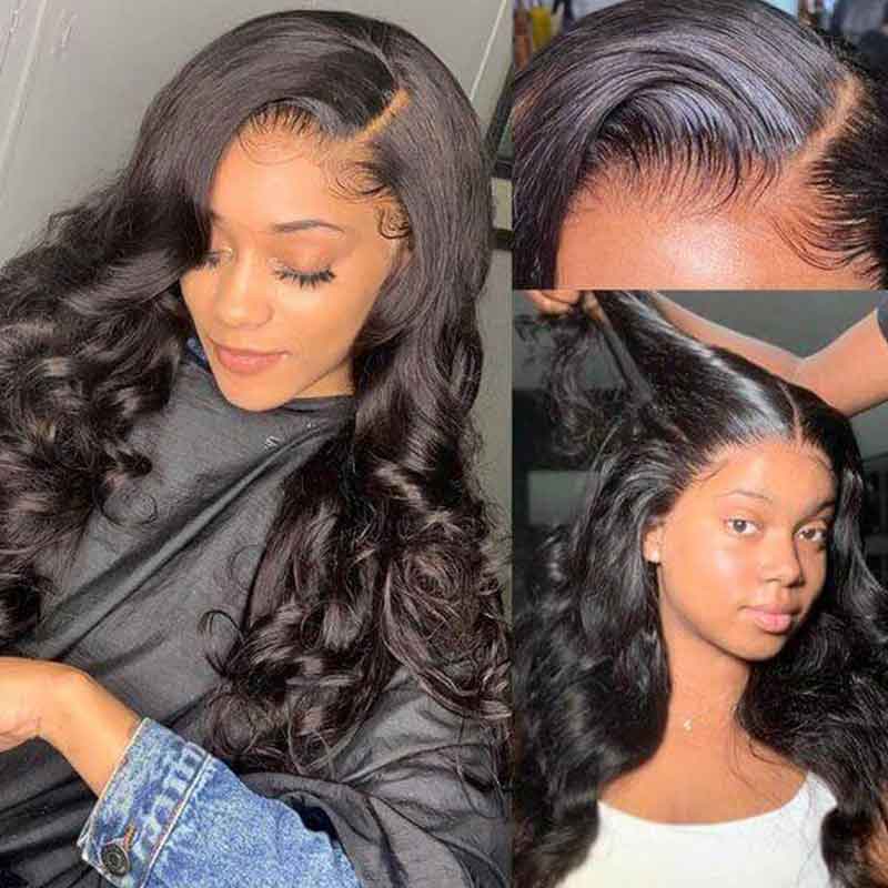 13x6 Transparent Lace Frontal Wigs Loose Wave Human Virgin Hair Wigs