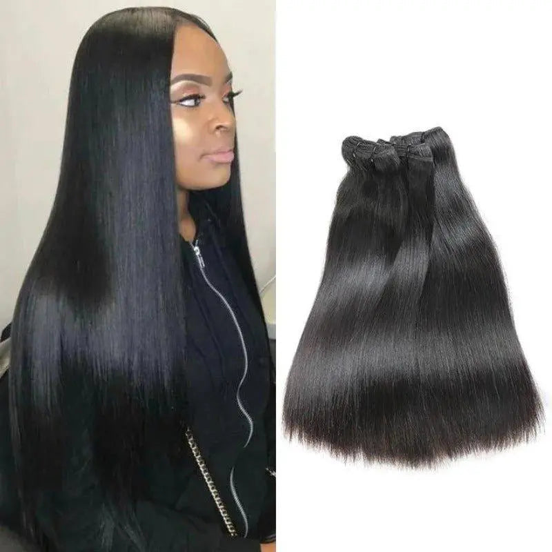 3 Bundles Straight Super Full Double Drawn Unprocessed Brazilian Virgin Hair