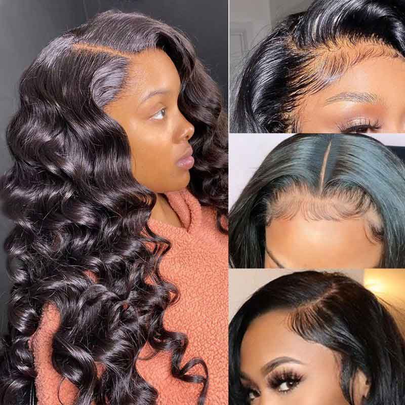 360 Lace Front Wig Pre Plucked Transparent Lace Loose Deep Wave Human Hair Wigs