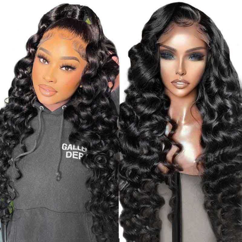 360 Lace Front Wig Pre Plucked Transparent Lace Loose Deep Wave Human Hair Wigs