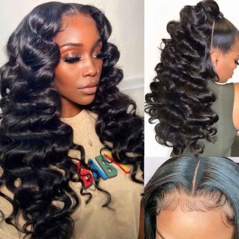 360 Lace Front Wig Pre Plucked Transparent Lace Loose Deep Wave Human Hair Wigs