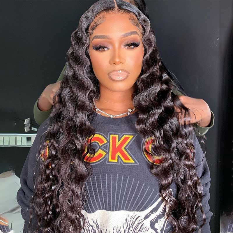 360 Lace Front Wig Pre Plucked Transparent Lace Loose Deep Wave Human Hair Wigs