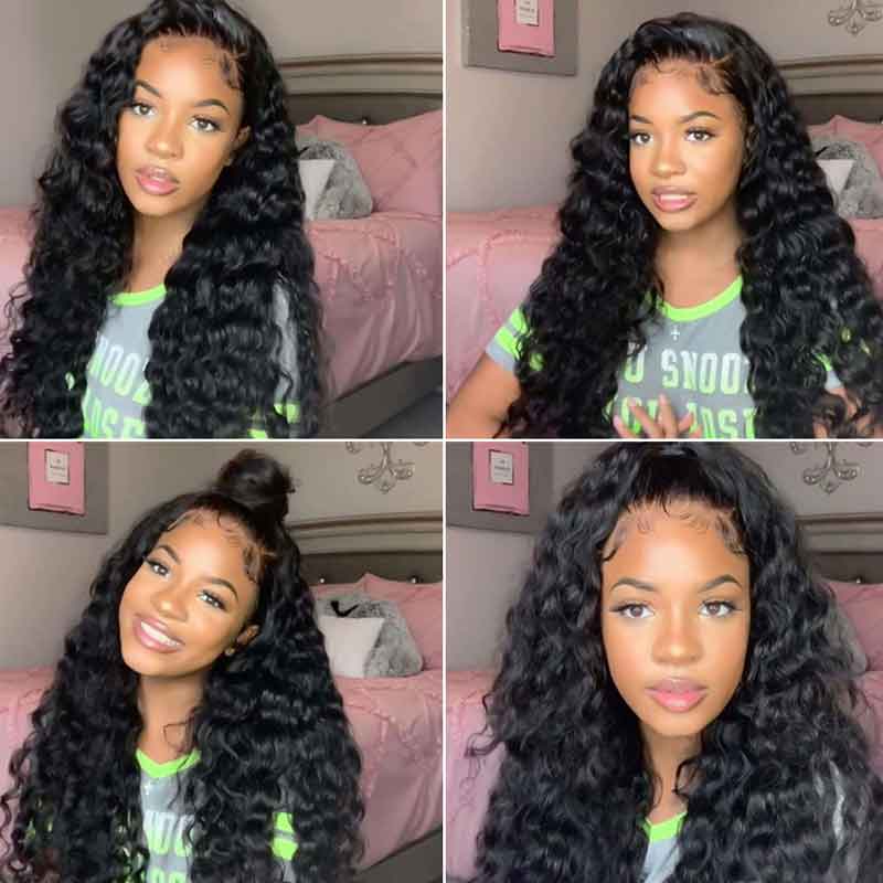 360 Lace Front Wig Pre Plucked Transparent Lace Loose Deep Wave Human Hair Wigs