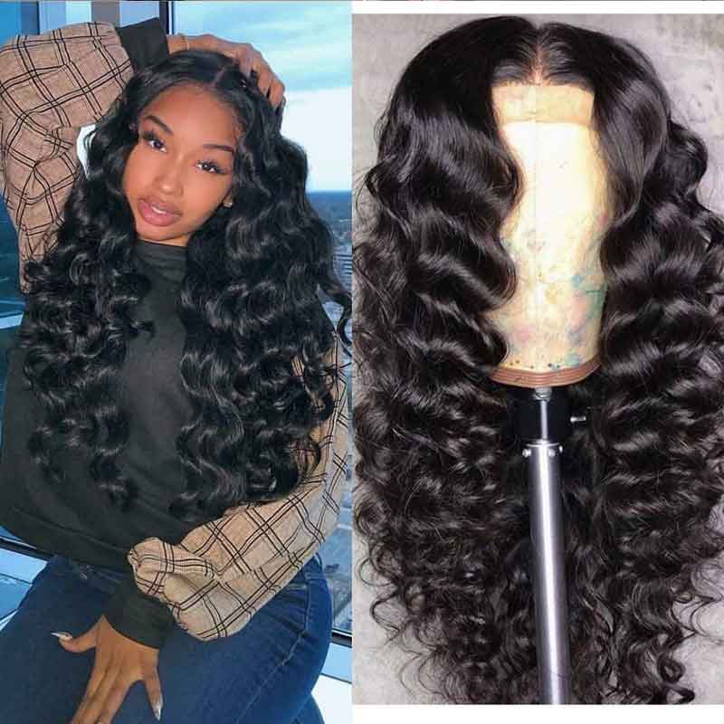 360 Lace Front Wig Pre Plucked Transparent Lace Loose Deep Wave Human Hair Wigs