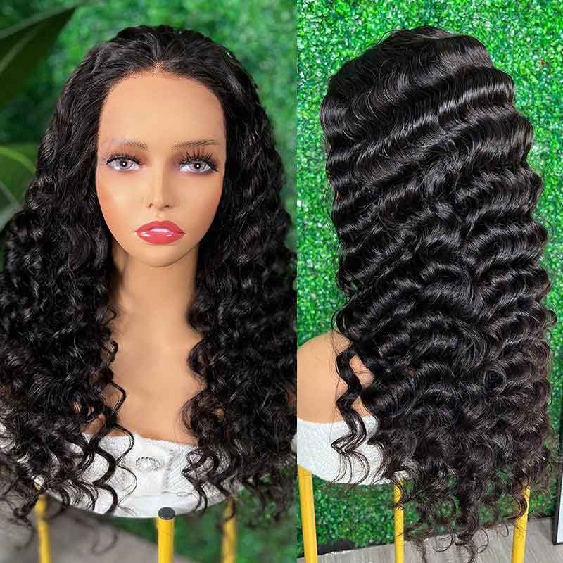 360 Lace Front Wig Pre Plucked Transparent Lace Loose Deep Wave Human Hair Wigs