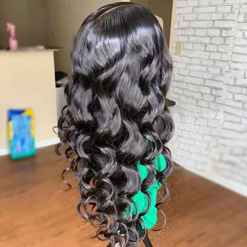 360 Loose Wave Transparent Lace Frontal Wigs Pre-plucked Natural Hairline Human Hair