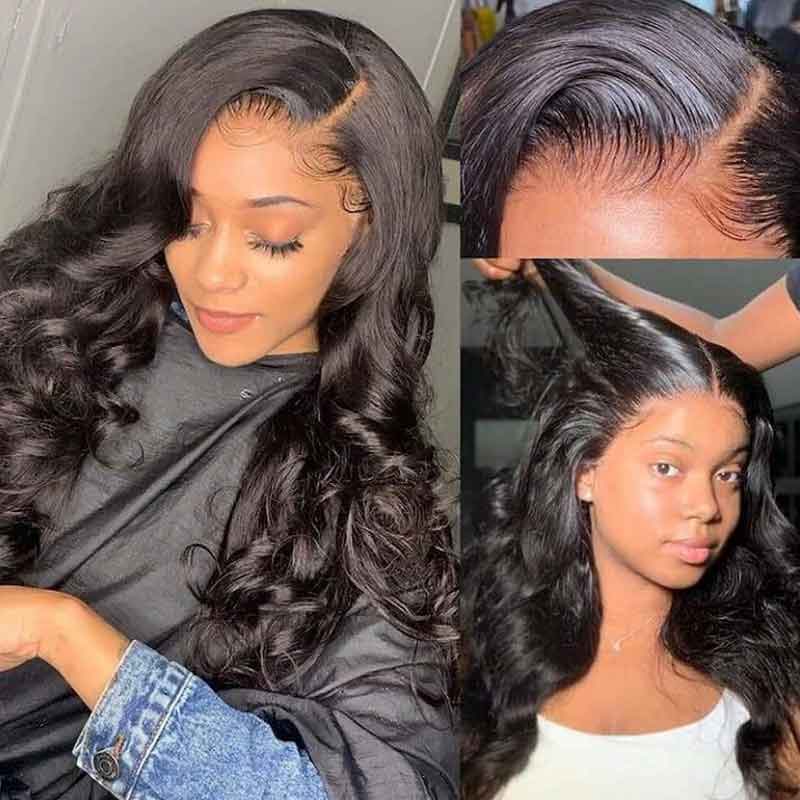 360 Loose Wave Transparent Lace Frontal Wigs Pre-plucked Natural Hairline Human Hair