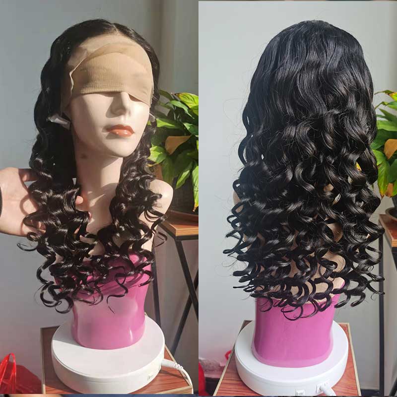 360 Loose Wave Transparent Lace Frontal Wigs Pre-plucked Natural Hairline Human Hair