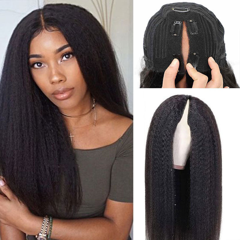 Ulike Yarki V Part Wig Glueless Thin Lace V part Natural 180% Density Beginner Friendly Wigs