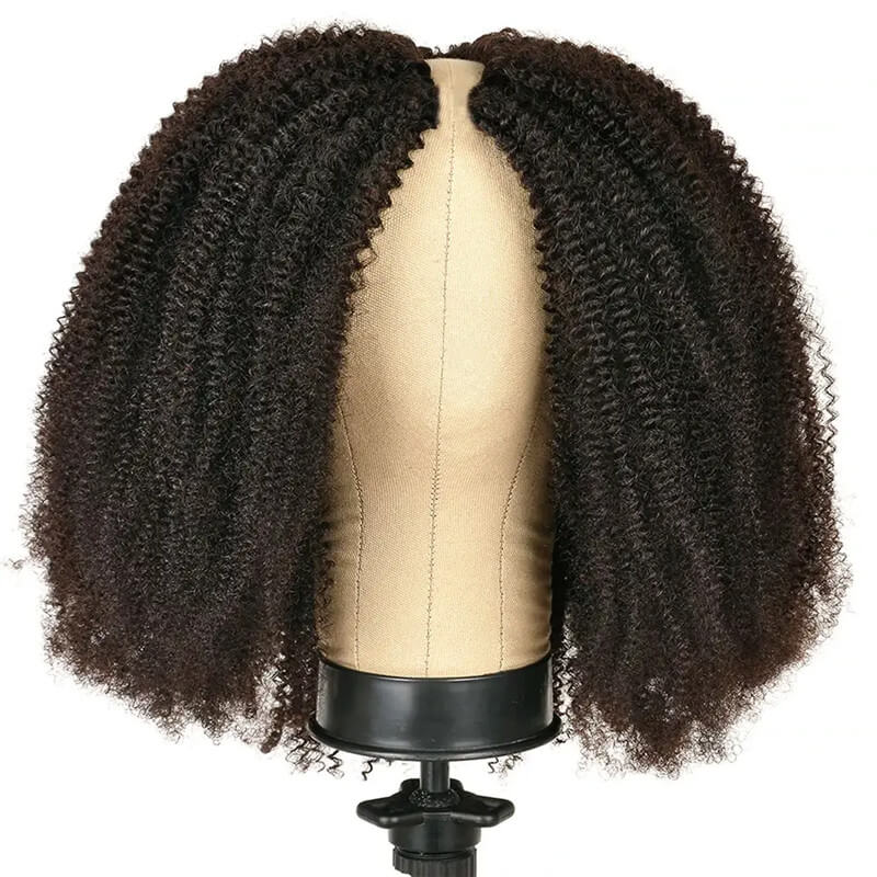 Ulike Afro Curly V Part Wig No Glue No Sew No Gel No Leave Out Needed Virgin Human Hair Thin Part Wig