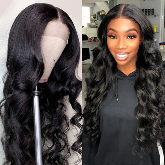 4x4 Transparent Lace Closure Body Wave Wigs Virgin Human Hair