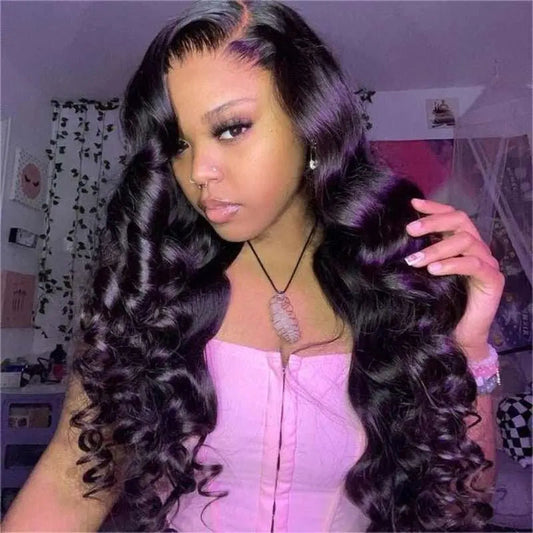 4x4 Transparent Lace Closure Loose Wave Wigs Brazilian Virgin Human Hair