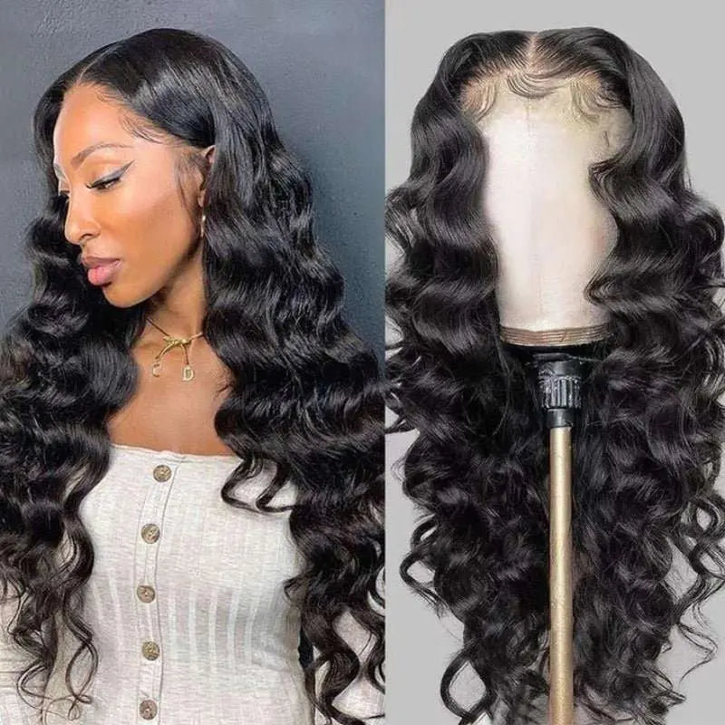 5x5 Lace Closure Transparent Lace Loose Wave Wigs Brazilian Virgin Hair