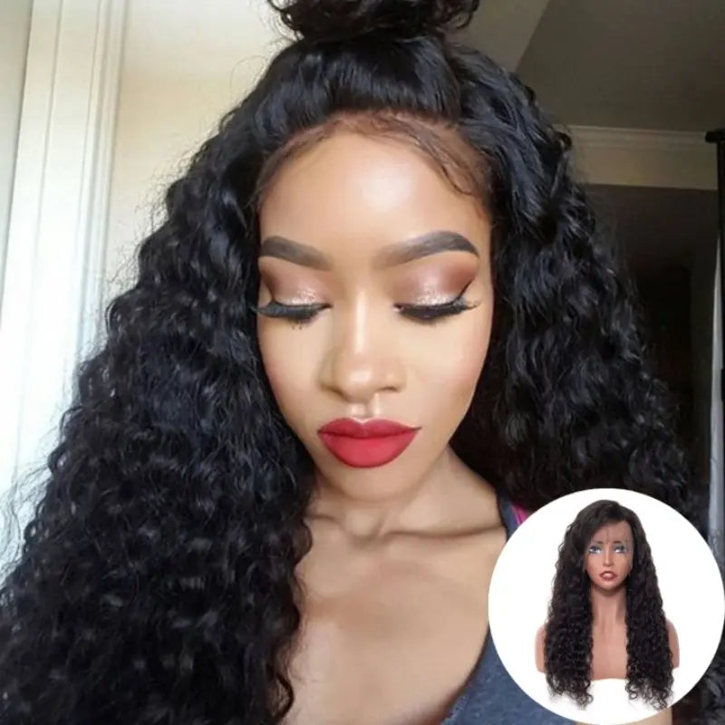 5x5 Lace Closure Transparent Lace Water Wave Wigs Virgin Human Hair