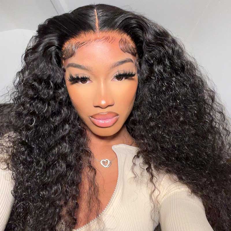 5x5 HD Swiss Lace Closure Wigs Deep Wave Wigs With Natural Hairline Human Hair Wig