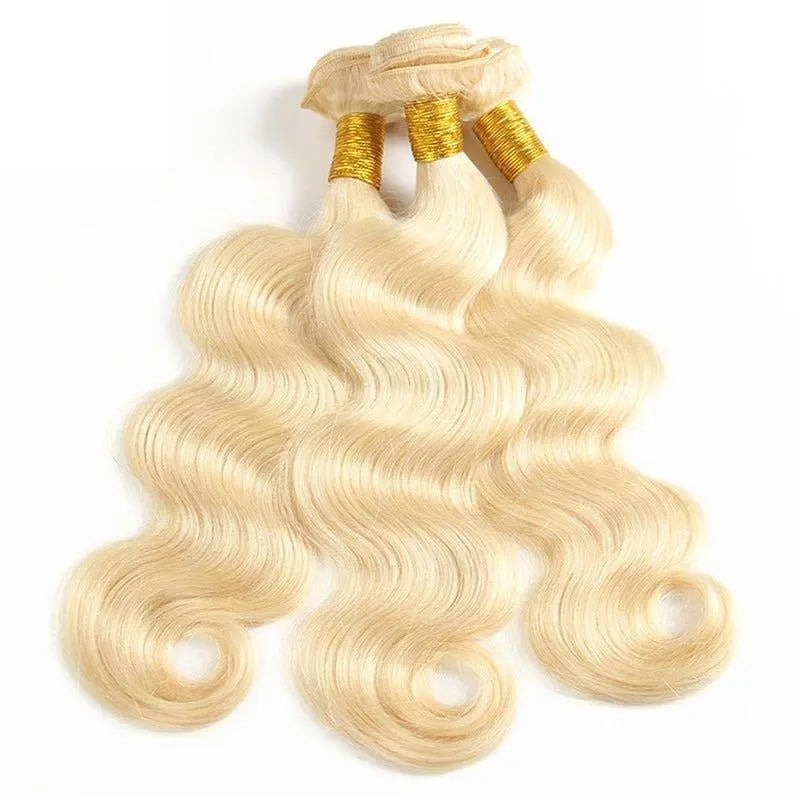 #613 Blonde Color 3 Bundles Body Wave Brazilian Virgin Hair