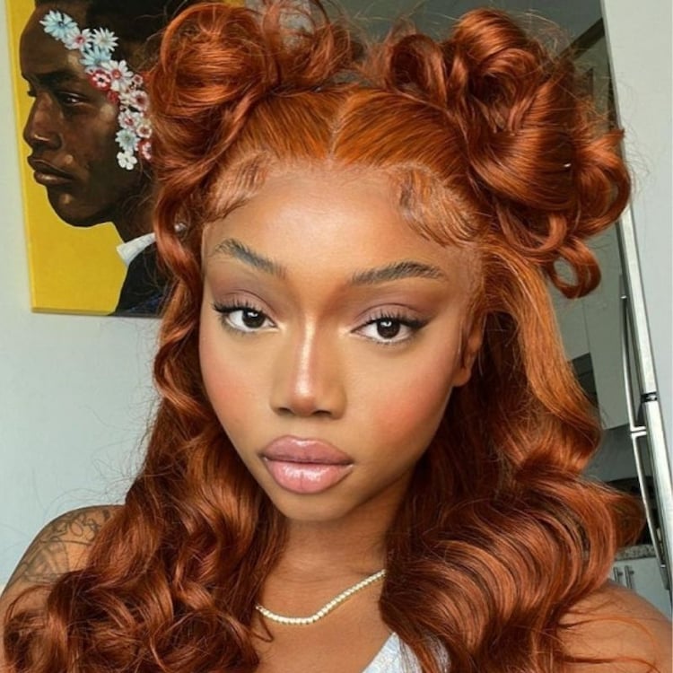 Copper Auburn Color Body Wave Bright Brown 13*4 Lace Frontal Wigs