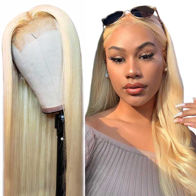 Princess 613 Blonde Color Straight Hair 13*4 Lace Frontal Wigs