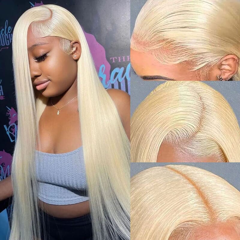 Princess 613 Blonde Color Straight Hair 13*4 Lace Frontal Wigs