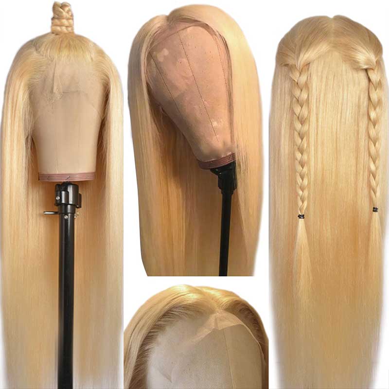 Princess 613 Blonde Color Straight Hair 13*4 Lace Frontal Wigs